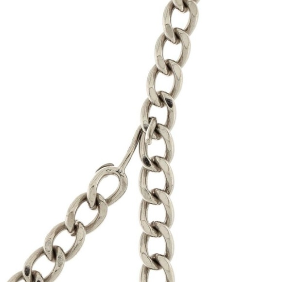 CHANEL SILVER TONE CHAIN LOGO BELT - Picture 8 of 9